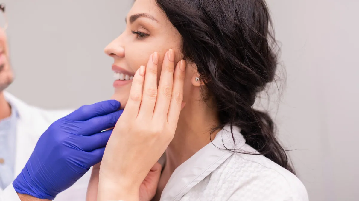 woman in examination natural aesthetics